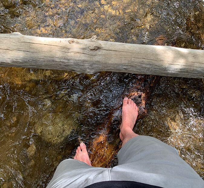 Barefoot river walks