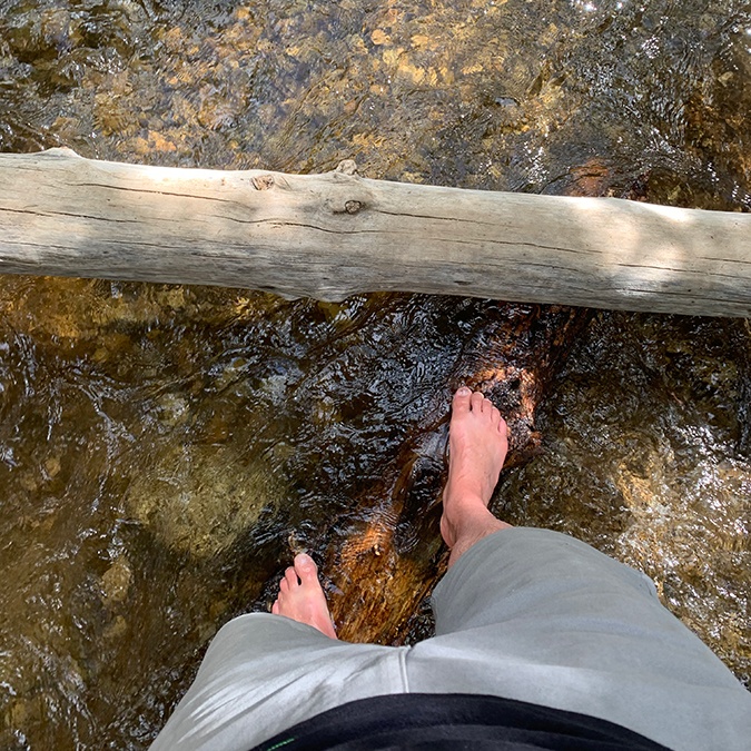 Barefoot river walks